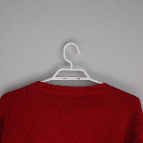 Vintage Penmans Plus Button Down 1X Red Christmas Winter Cardigan Knit Sweater - Picture 5 of 11